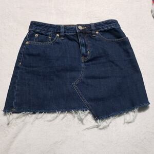 BDG Urban Outfitters Denim‎ Mini Skirt Women's Small Asymmetrical Hem Dark Wash
